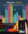Smart Curtain Lights 400 LED Color Changing 6.6ft By 6.6ft With App And Remote Dynamic DIY Fairy String Lights in rhythm mode