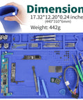 Heat Resistant Soldering Mat With Storage Slots Built In Ruler Magnetic Zones PCB Slot Bendable Silicone Work Surface 17.32x12.20 Inches