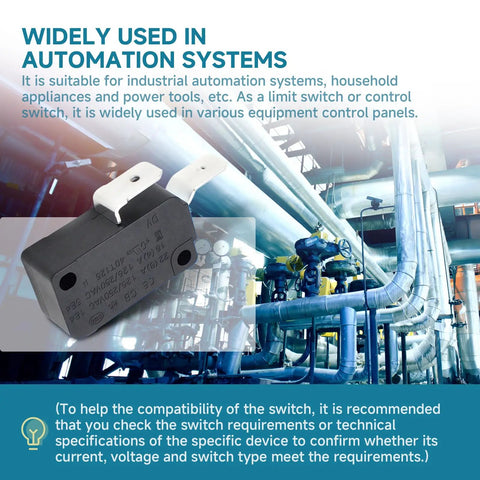 2 Pack Micro Switch With Pin Plunger Snap Action shown in industrial control system