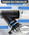 All In One 4 Inch Dust Collection Kit With 10 Ft Clear PVC Hose Includes 4 Inch Y Fitting 4 Inch Blast Gate Flex Cuff Two Steel Thumbscrew Clamps And Two Steel Hose Clamps For Woodshop Vacuum System