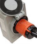 Heavy Duty Generator Extension Cord Featuring Nema L14 30 Locking Connectors and Four Prong Cable for Rock Solid Backup Power that Handles Every Hefty Task at One Hundred Feet Long - close-up of secured connectors.