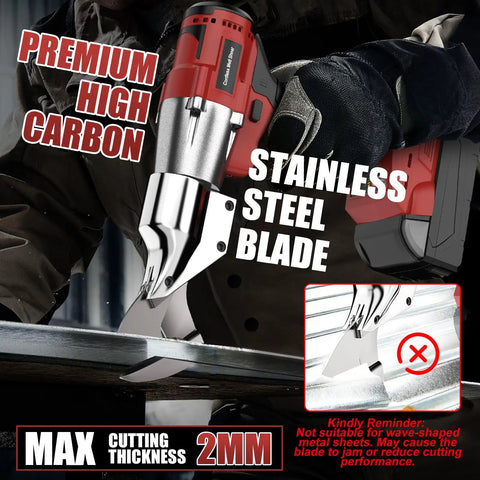 Brushless Cordless Metal Shears With 360 Degree Pivoting Head High Torque Cutting Tool compatible with Milwaukee 18v batteries, cutting stainless steel