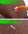3 Pack 15 Gallon Tree Watering Ring Bags For Deep Root Watering with hose connection shown filling PVC pouch