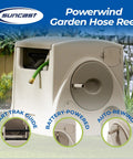 Automatic Rewind Garden Hose Reel With 100 Feet Five Eighths Inch Vinyl Hose, Foot Pedal Auto Retract, Smart Trak Guide