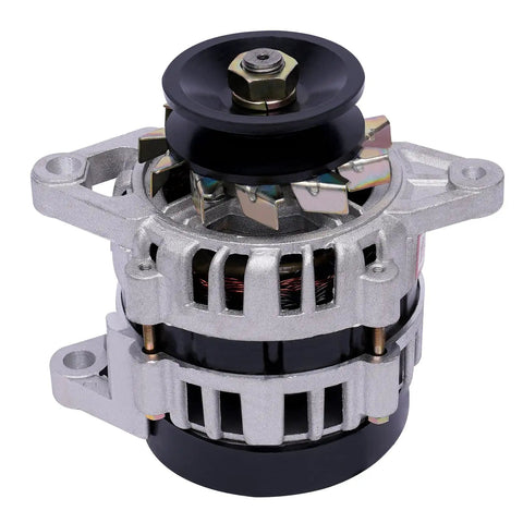 Close-up of 24V 2000W Brushless Permanent Magnet DC Generator Portable Power Station for off-grid use, showing metal components.