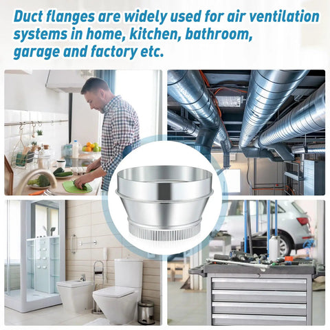 8 Inch To 6 Inch Duct Reducer Increaser Galvanized Steel Air Duct Adapter Round Crimped Pipe Connector Fitting Coupling For HVAC Ventilation Systems For Smooth Duct Transitions In Any Setup Easy Install No Fuss in kitchen and HVAC use