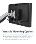 Under Desk Thin Client Mount For Mini PCs And Docking Stations VESA Bracket Fits Mac Mini And Intel NUC Adjustable shown mounted
