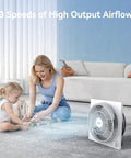 9 Inch Frameless Box Fan With 3 Speed Settings, Lightweight ABS Housing, ETL Listed, Compact Cooling For Bedroom and Office