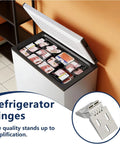 Two Pack Universal Freezer Hinges For Chest Freezers And Refrigerators, shown open with visible hinge detail inset.
