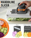 Using All In One Vegetable Chopper And Mandoline Slicer With Built In Catcher Cheese Grater Onion Cutter And Dicer Kitchen Gadget Set
