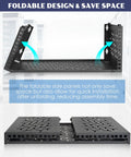 Foldable 12 Inch Depth Open Frame Server Rack for Wall Or Desk Mount showing foldable design