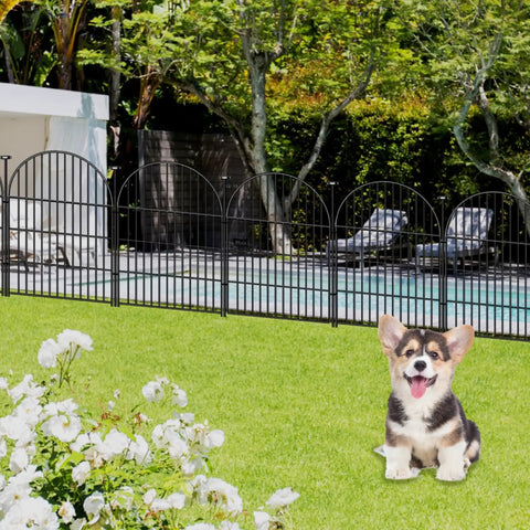 Tall Garden Fence With Gate 40 Inches High By 26 Feet Long 12 Panels Heavy Duty Metal No Dig Fence for Yard and Pet Barrier
