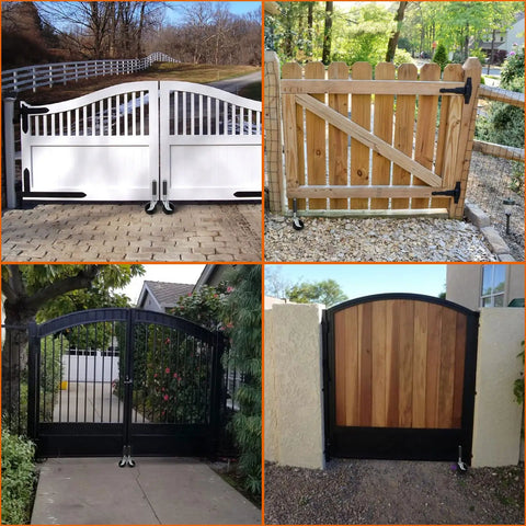 Beefy Heavy Duty Gate Wheel Set 4 Inch Spring Loaded Caster For Wooden Gates With Rubber Wheel And Universal Mount Plate