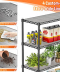 Beefy 60 Inch Wire Shelving With Wheels Heavy Duty Garage Shelving Rack On Casters Adjustable Wire Shelves With Liners Fits 27 Gallon Totes Ideal For Commercial And Warehouse Storage 60 Inch Wide 18 Inch Deep 63 Inch Tall, extra-wide liner detail