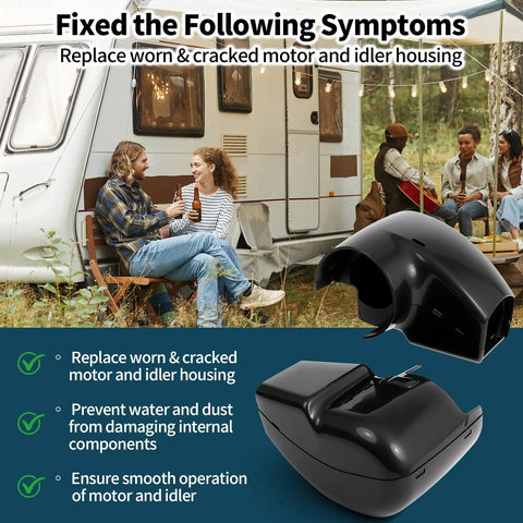 Two Pack RV Awning Motor and Idler End Cover Kit Black for RV Awnings Includes Left and Right Side Covers Compatible With Altitude and Compass TAJVAP 46JVAP R001931006 R001932006