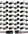 60 Pcs Quick Clip Wire Connectors Set for 18 To 22 AWG Low Voltage LED Strips Black Double Wire Plug In Terminals Snap On Cable Connectors