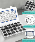 Ultimate Snap Ring Assortment Kit With 1015 Pieces Including C Clips 5mm to 16mm and E Clips 2mm to 12mm 24 Sizes and 590 E Clips For DIY Repairs and Home Garage Projects, open case