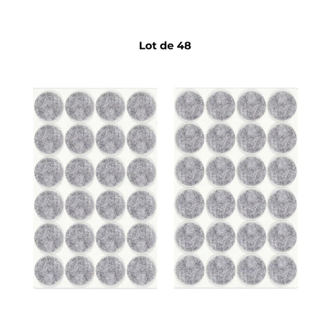 Set Of 48 Self Adhesive Felt Furniture Glides 25 mm Diameter Scratch Resistant Floor Protectors For Chairs Tables