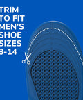 All Day Comfort Men Insoles With Massaging Gel And Arch Support 1 Pair Size 8 14 Trim To Fit guide showing shoe sizes
