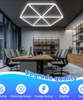 Kickass Ultra Bright LED Garage Light Hexagon Panel 54W 6500K 5940 Lumen Glare Free Ceiling Shop Lighting For Garage