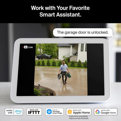 2K Video Doorbell With Chime 2 For Home Security Wireless or Wired Installation displayed on smart home device screen