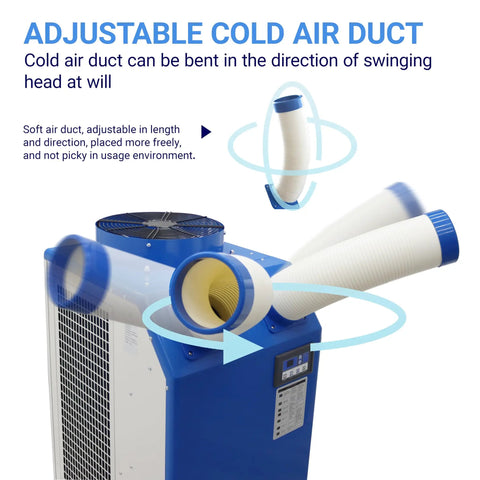 Adjustable cold air duct of Heavy Duty Portable Air Conditioner 18700 BTU with flexible positioning for tailored cooling.