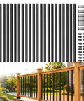 Heavy Duty Black Steel Deck Balusters 101 Pack 32 Inch Metal Railing Spindles for Porch Patio And Stairs No Sweat Assembly Rust Resistant built for easy installation.