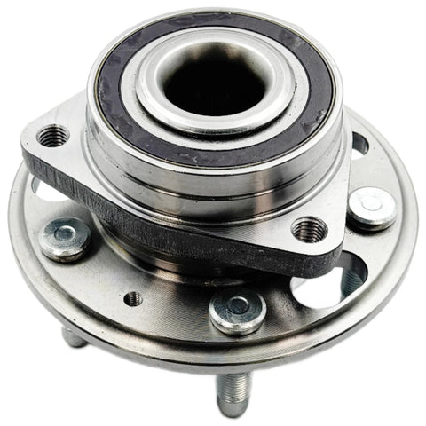 Front view of Beefed Up 2Pcs Front And Rear Wheel Hub Bearing Assembly With ABS 5 Lug Fits 2010 2020 Cars And SUVs Including Malibu Impala Equinox Terrain CTS XTS Lacrosse Regal Saab 9 5