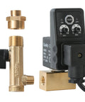 Automatic Electronic Tank Drain Kit With Timer Operated Air Drain Valves for Air Compressors, brass components and fittings