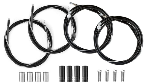 Bike Cable Tune Up Kit With Replacement Brake And Derailleur Cables, DIY Shifting And Braking Upgrade, Black front and rear set