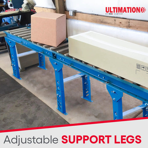Gravity Conveyor Roller Table Set 18 Inch Wide 5 Foot Long With One Point Nine Inch Steel Rollers Adjustable Legs