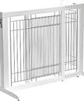 Freestanding Pet Gate Origami White for Puppies and Small to Medium Pets Self Supporting No Tools Needed Hardwood Rubberwood Construction