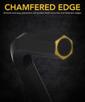 Close-up of chamfered edge on Beast Mode Pro Grade 35 Piece Long Arm Ball End Hex Key Set With 3 Pack Metric SAE And Star Torx Bits Industrial Grade S2 Alloy Steel Built For Big Torque And Lasting Durability On Demanding Jobs.