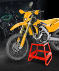 Universal Dirt Bike Stand Lift With 1000 Lb Capacity Removable Maintenance Jack for dirt bikes, red steel construction