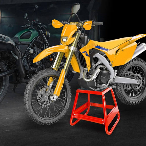 Universal Dirt Bike Stand Lift With 1000 Lb Capacity Removable Maintenance Jack for dirt bikes, red steel construction