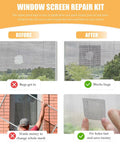 Window Screen Repair Kit 2 Inch By 16.5 Feet With 3 Layer Fiberglass Mesh Tape Adhesive For Tears And Holes In action on window.