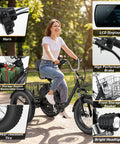 Dope Fat Tire Electric Trike For Adults With 750W Peak Motor, Smooth Power, And 20 Plus MPH Top Speed, Built For Easy Hills, City Cruising, And Light Trails, A Versatile Everyday Ride That Handles Rough Roads With Confidence. Adult rider on black fat tire electric trike with baskets and LCD display