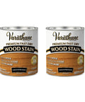 Fast Track Cedarwood Wood Stain For Home Updates cans showcasing fast-drying oil-based finish for cabinet upgrades.