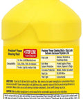 Yellow bottle of Power Steering Fluid With Stop Leak For 50K Mile Life Anti Wear Protection Leak Prevention And Squeal Guard.
