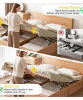 Rugged Steel Bed Lift Mechanism For RV Sofas And Tatami Bunks Got You Cover Rock Solid 48 Pound Capacity Easy Peasy Install kit shown in use.