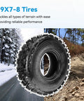 19x7-8 Mini Bike Tires Replacement Set Of 2 for ATVs Go Karts UTVs in snowy and rocky terrain