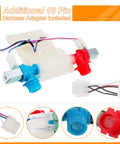 Washer Water Inlet Valve Replacement For Whirlpool Amana Crosley Maytag Inglis with red and blue valve components