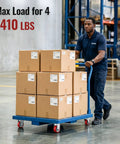 Heavy Duty 3 Inch Caster Wheels Set Of 4 With Thick Steel Brackets And Total Lock Brakes Rated Up To 1410 Lbs Capacity moving boxes on a cart.