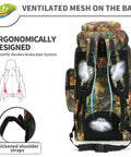 Back view of 70L Tactical Camping Backpack For Outdoor Adventures, Rugged 600D Waterproof Oxford Rucksack With MOLLE, showing straps.