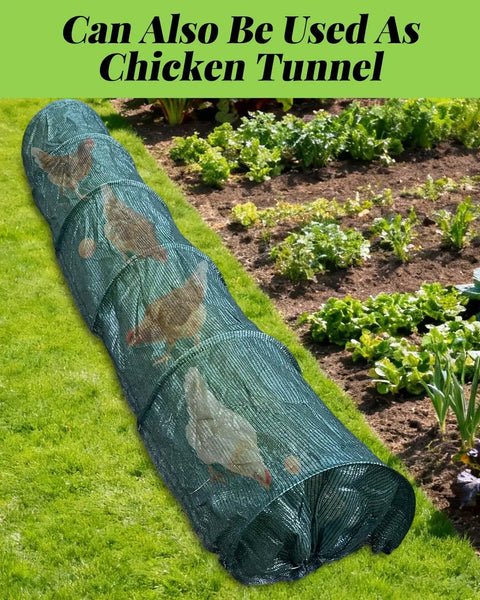 2-Pack Garden Tunnel Shade Net Cover For Portable Greenhouse, Sun And Heat Protection For Veggies And Plants, Includes Hoops And Stakes, Easy Setup, Game-Changing Garden Cover