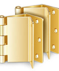 Brass Expandable Door Hinges With Offset Design Adds Two Inches To Door Openings For Wheelchairs Walkers And Transfer Chairs Three Pack No Brainer Easy Install, showing brass finish and offset design.