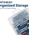 ARTIMESH hollow wall anchors kit in clear box with toggle bolts and screws, 48 pcs, metal, for drywall mounting
