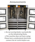 Tough as Nails 304 Stainless 60 Tray Food Dehydrator 3000W showing dual chambers and dehydrating racks.