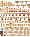 250-piece brass DOT air brake line fittings kit with push-to-connect and compression fittings, 1/4–3/4 in