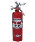 Straight Up Solid Heavy Duty 5lb Halotron I Clean Agent Fire Extinguisher With Vehicle Mount And All Metal Valve, front view.